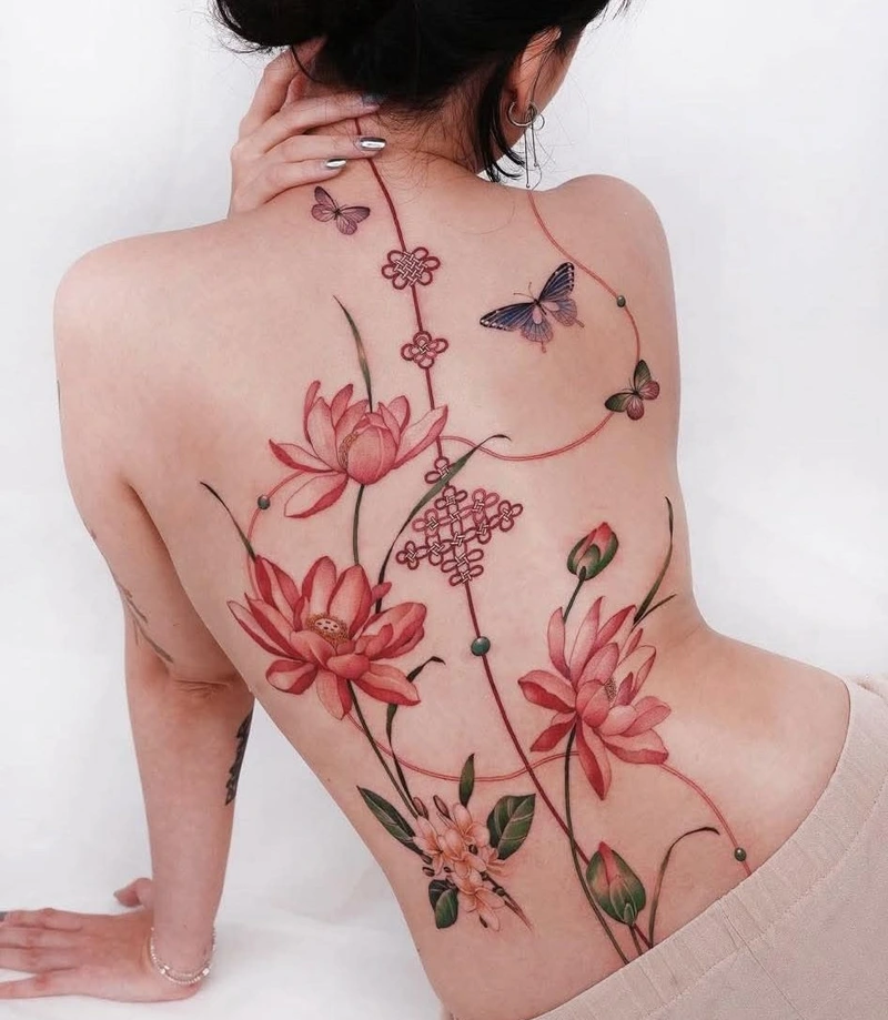 Ảnh xăm hình lưng nữ phù hợp tham khảo trước khi xăm