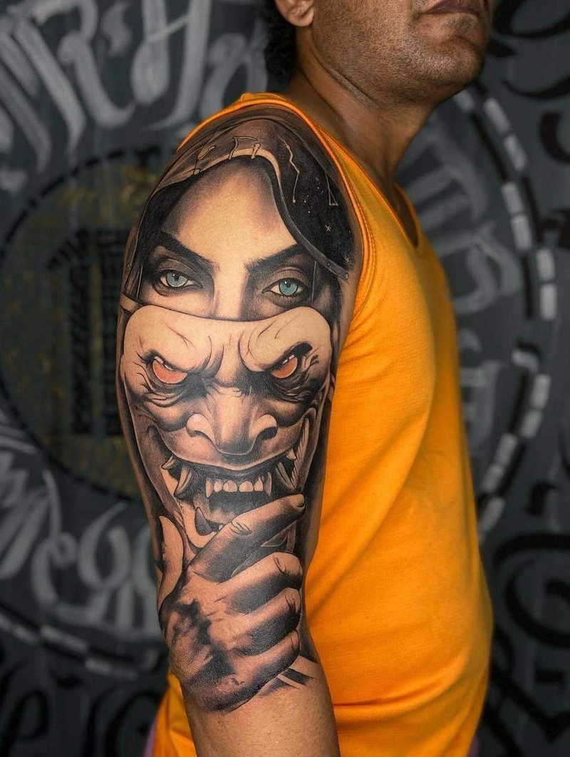 Đường nét samurai nhật cổ giúp tattoo tay thêm cực chất