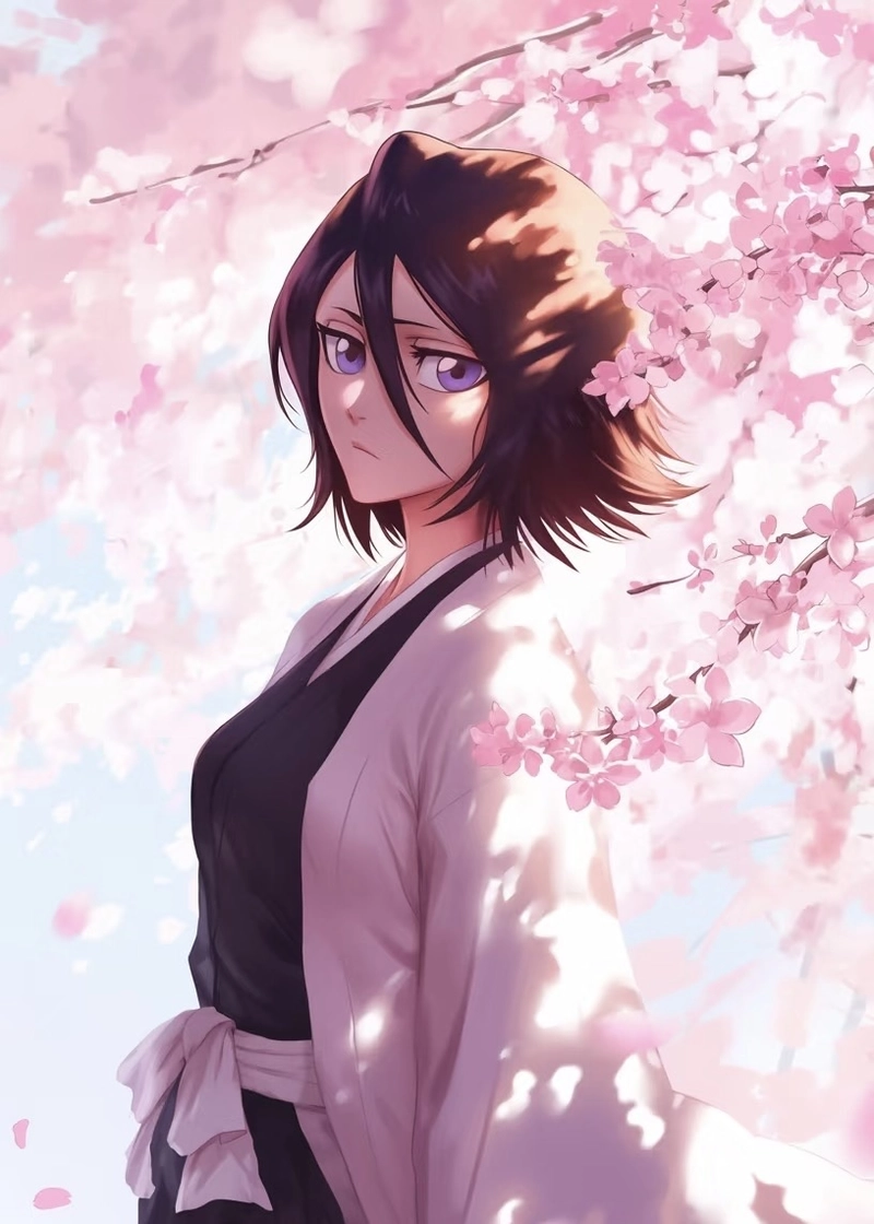 Hình Kuchiki Rukia mang vẻ nghiêm nghị của nữ tử thần