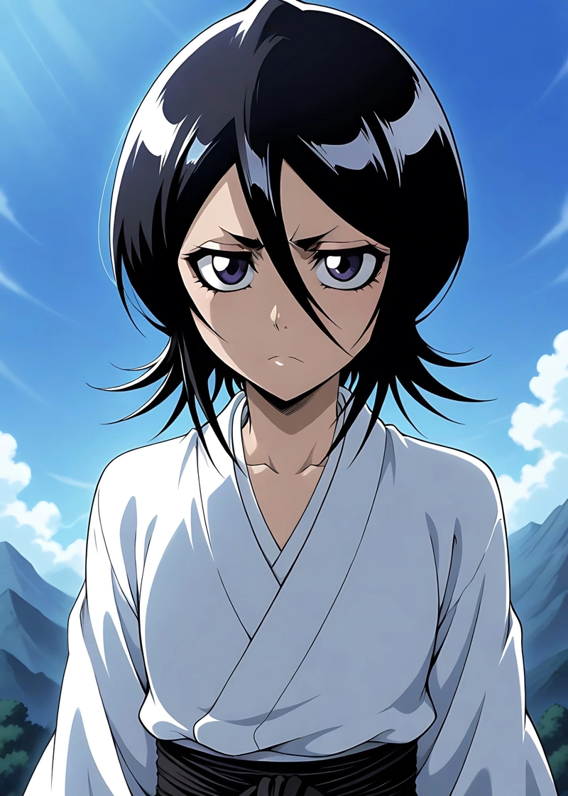 Hình Kuchiki Rukia sở hữu ánh mắt tĩnh đầy chiều sâu