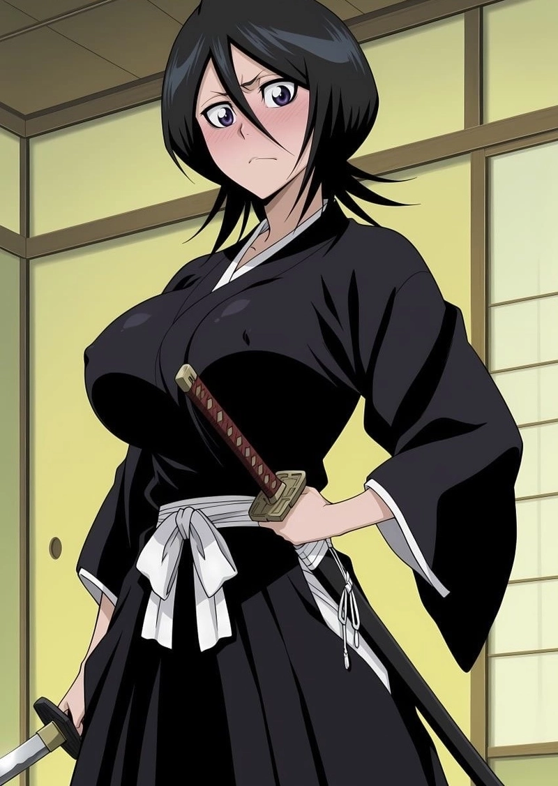 Hình Kuchiki Rukia sở hữu ánh nhìn mạnh mang nét quyết đoán