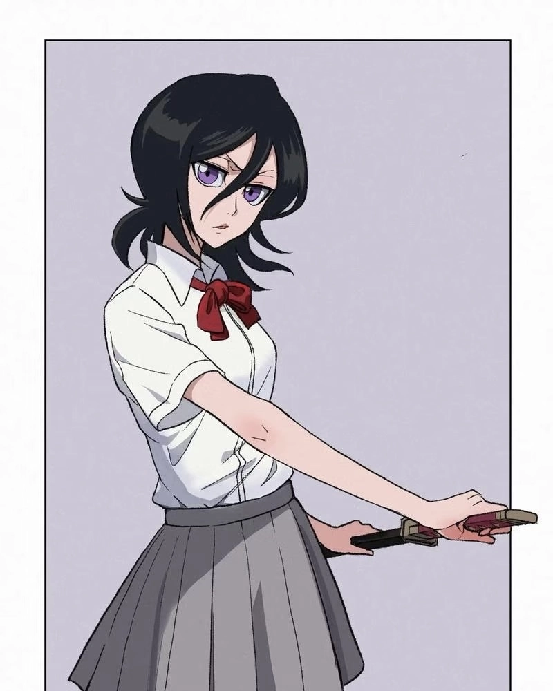 Hình Kuchiki Rukia tạo cảm giác bí hiểm qua ánh nhìn