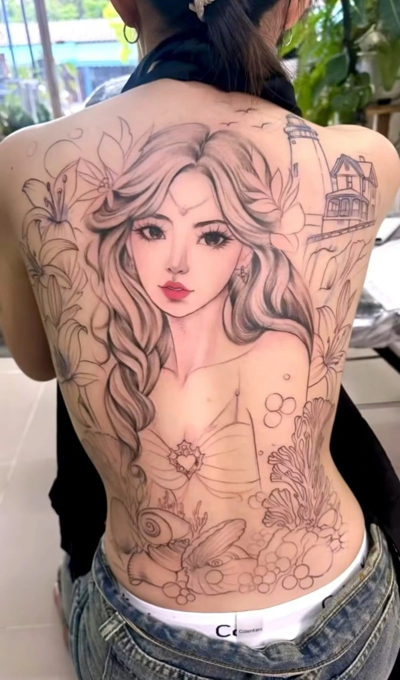 Hình ảnh xăm full lưng nữ được nhiều người quan tâm tìm kiếm