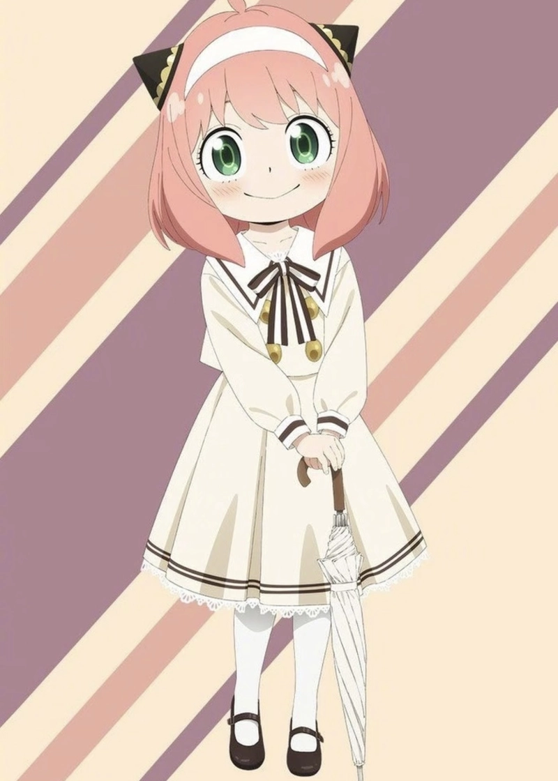 Hình anime Anya sở hữu ánh mắt tròn rất tinh nghịch