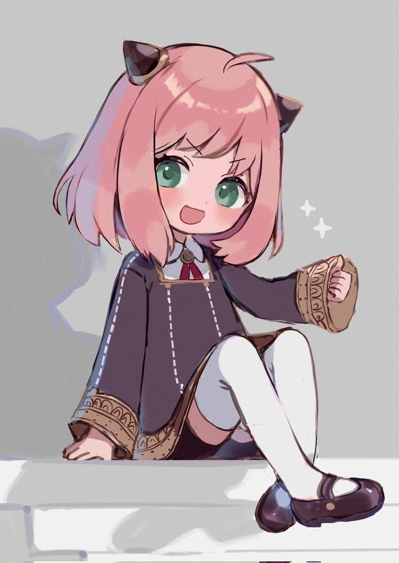 Hình anime Anya tạo cảm giác vui nhộn qua ánh mắt