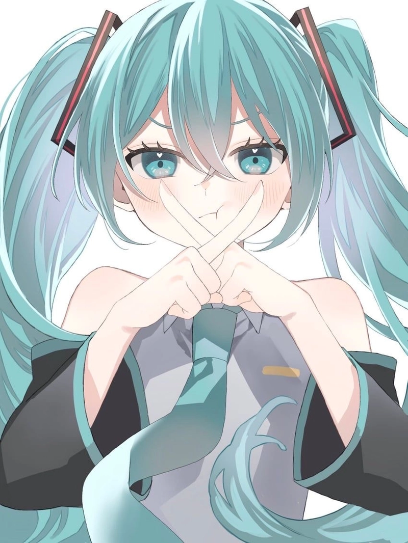 Hình anime Miku mang vẻ hoạt bát rất đầy năng lượng