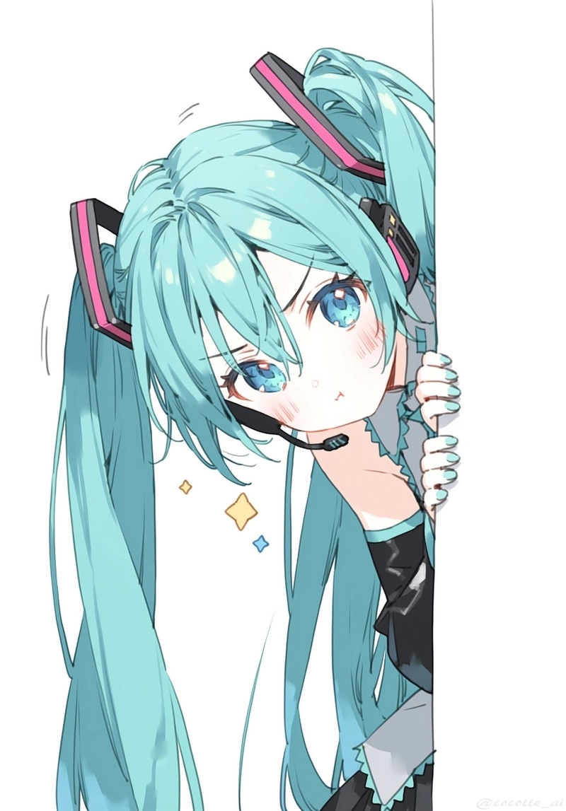 Hình anime Miku sở hữu nét trẻ trung rất dễ mến