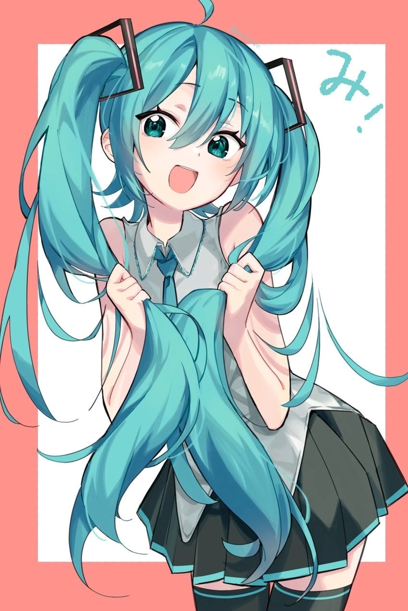 Hình anime Miku tạo cảm giác gần gũi qua biểu cảm nhẹ