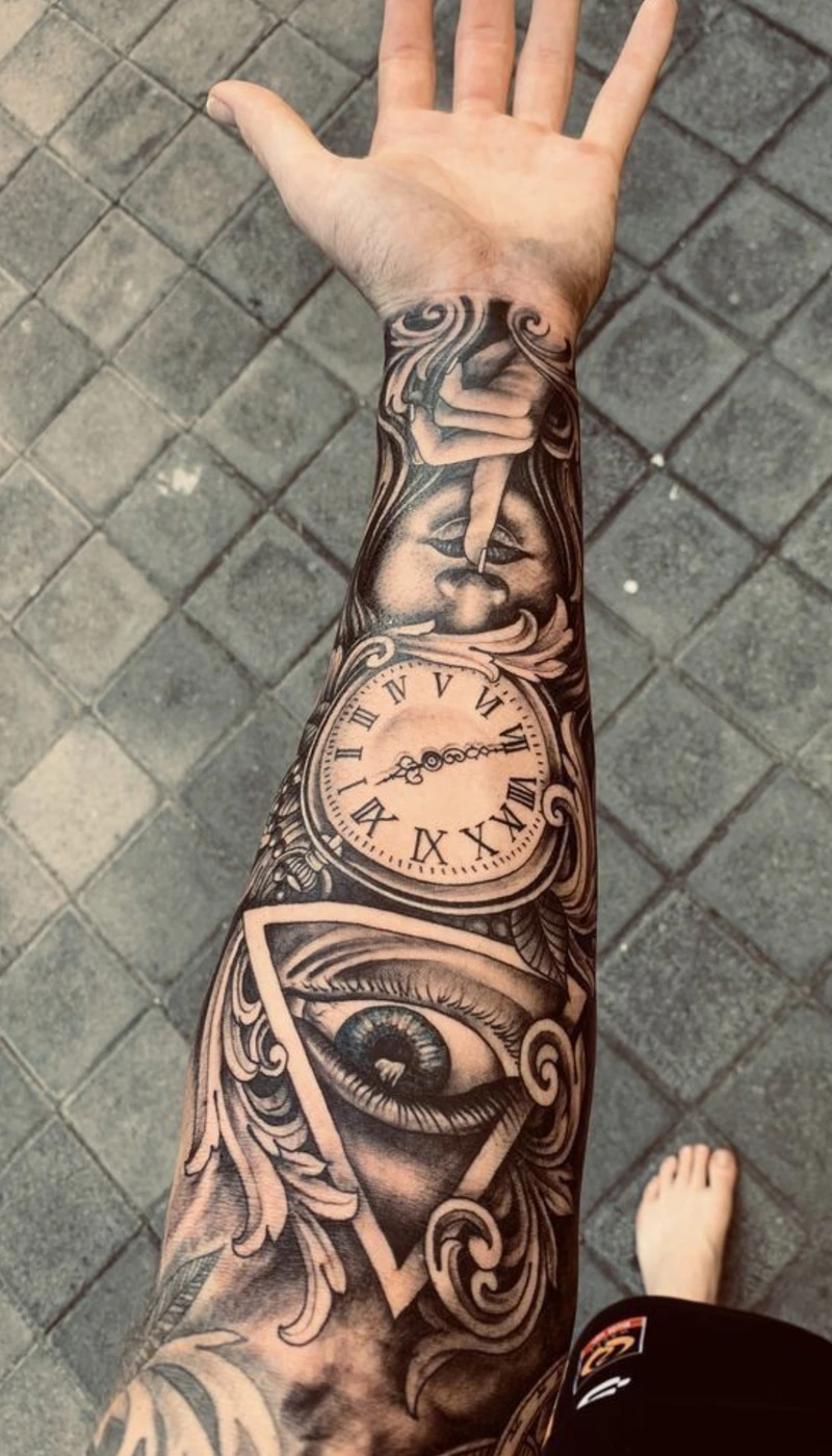 Kiểu xăm kín cánh tay hợp người thích tattoo nghệ thuật