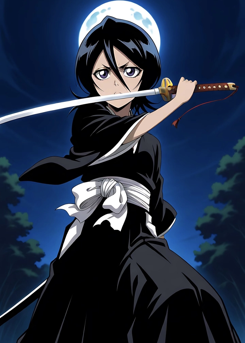 Kuchiki Rukia mang ngoại hình nhỏ nhắn cùng nét kiêu hãnh