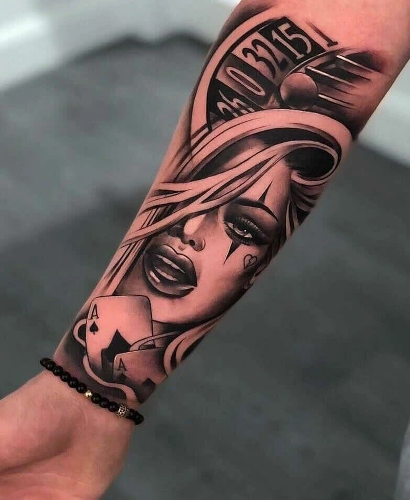 Tattoo full tay phong cách Âu Mỹ cực hợp nam cá tính