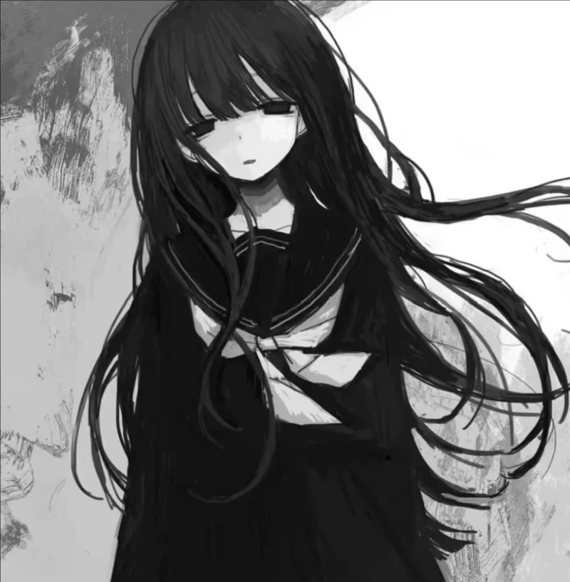 anime buồn bên khung cửa kính
