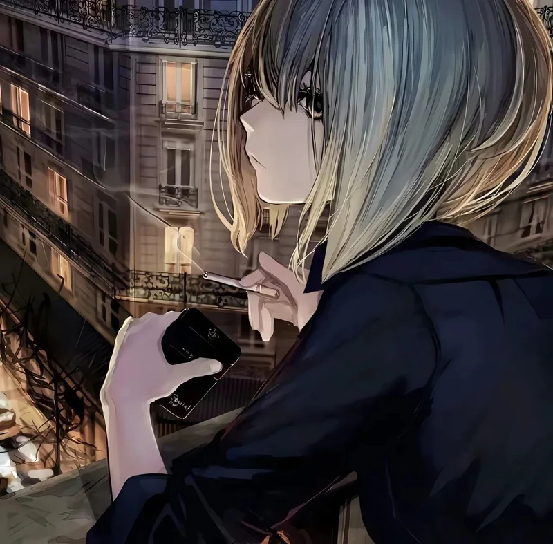 anime buồn với ánh mắt xa xăm