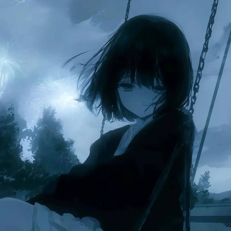 cô gái ảnh anime buồn bên cửa sổ