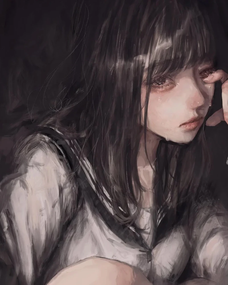 góc nghiêng ảnh anime buồn nữ sinh