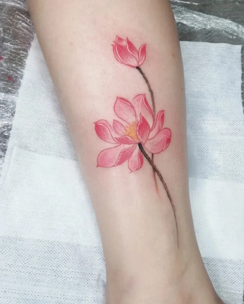 hình xăm bắp chân nữ cá tính độc đáo