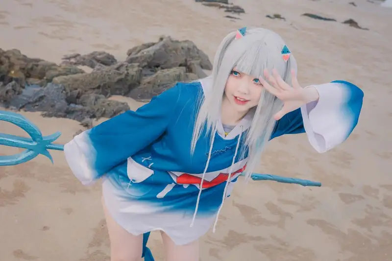 Ảnh Yaoyaoqwq Gawr Gura cosplay độ phân giải cao