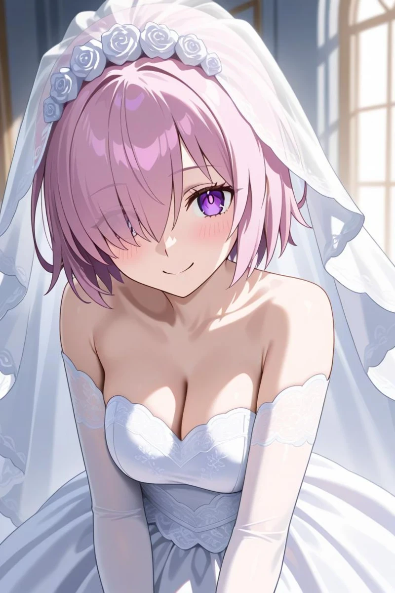 Ảnh Mash Kyrielight hentai khoe vòng một to tròn đầy đặn