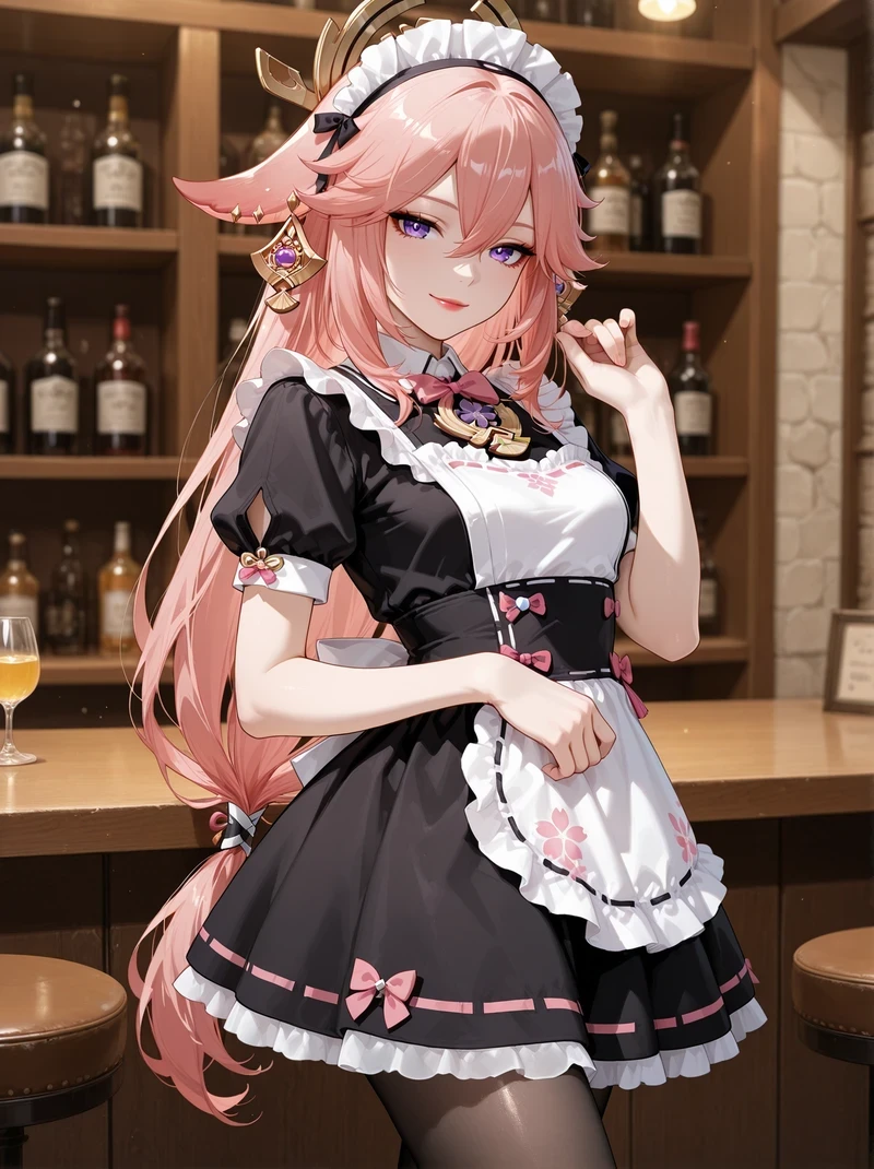 Ảnh Yae Miko hentai cởi đồ show vòng 3 mông tròn