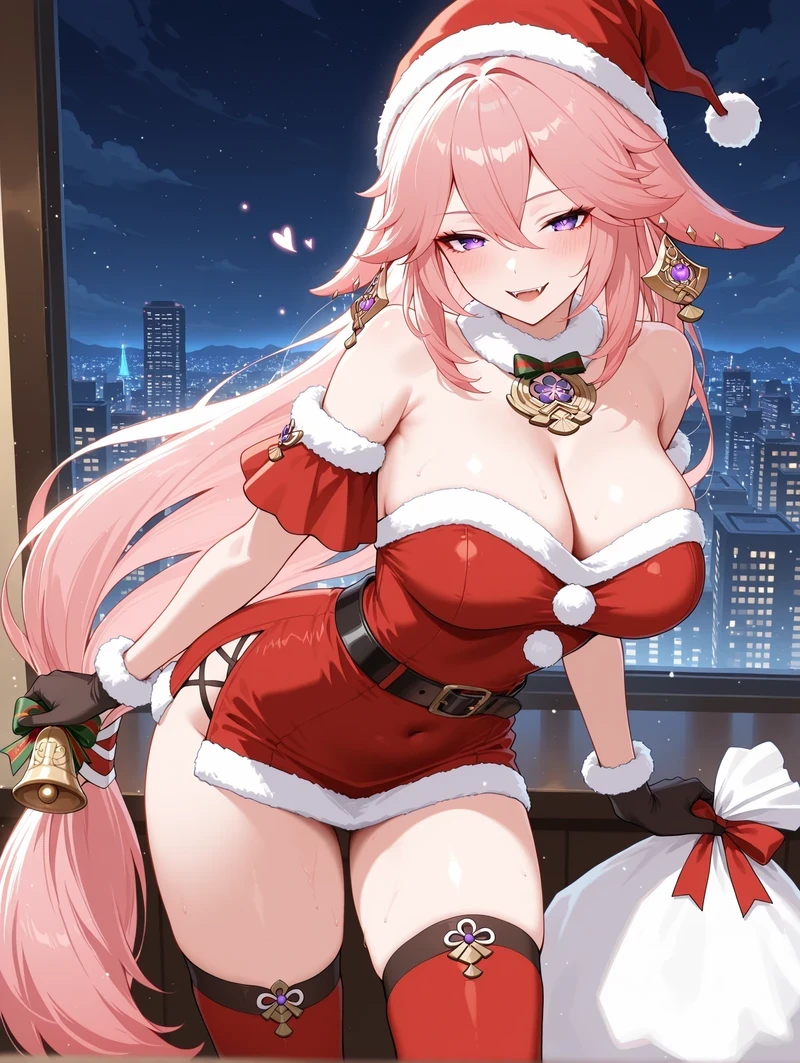 Ảnh Yae Miko hentai khoe vòng 1 tròn đầy gợi cảm