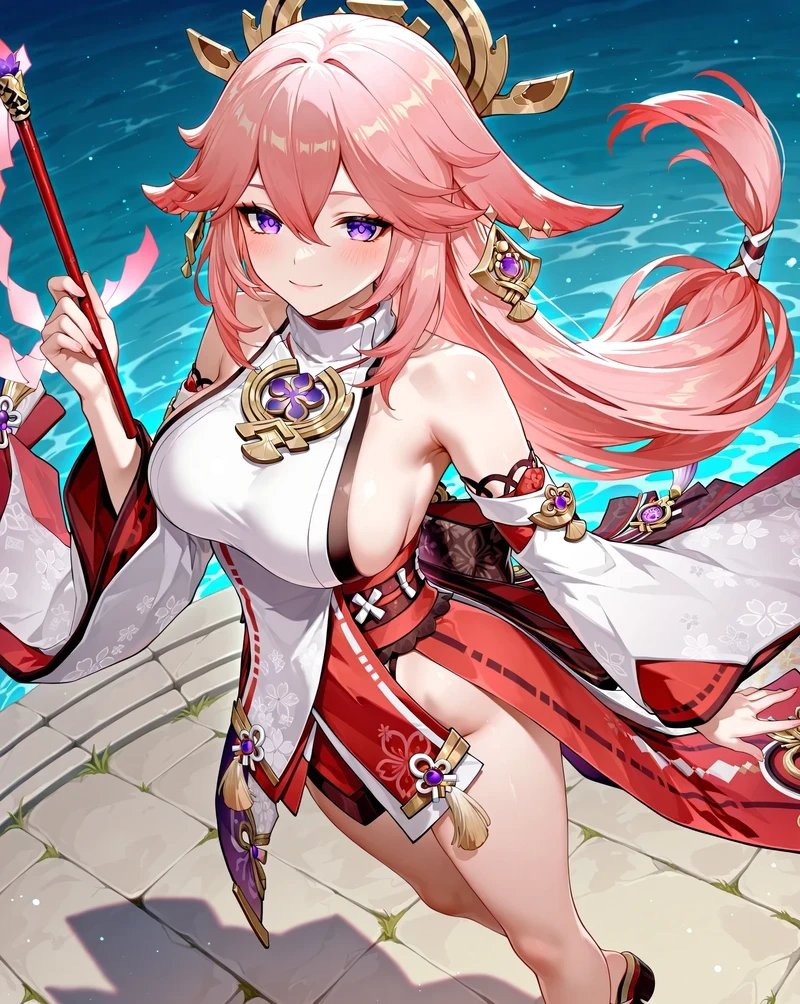 Ảnh Yae Miko hentai lột đồ gợi tình nóng bỏng
