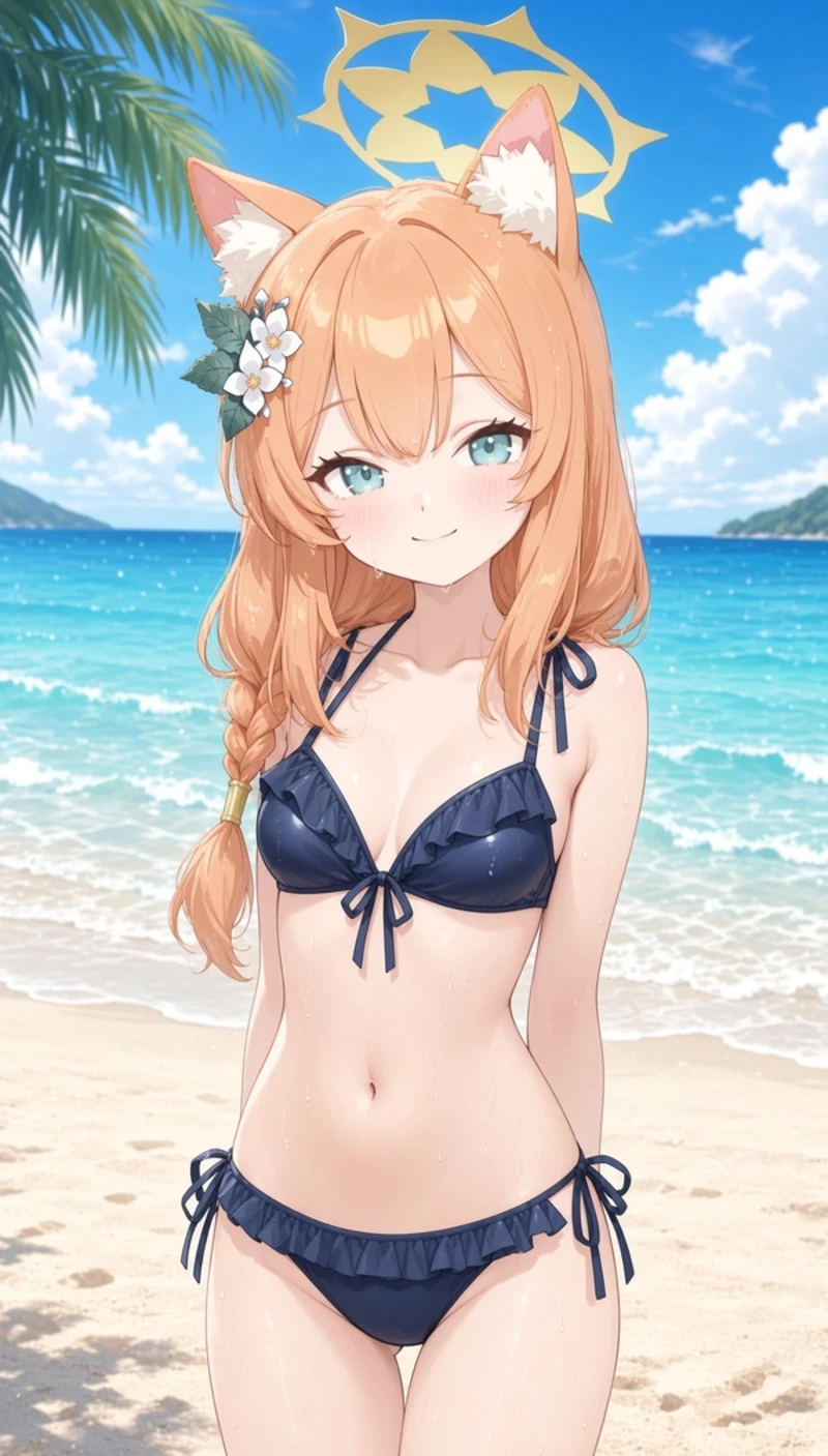 Gái anime Iochi Mari bikini ở biển nổi bật