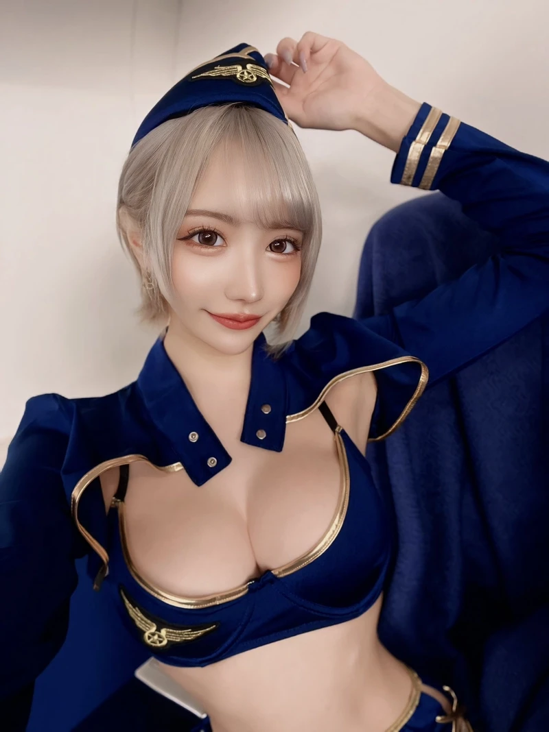 Hình Mocha Haruyo bikini xanh ướt lộ đường cong