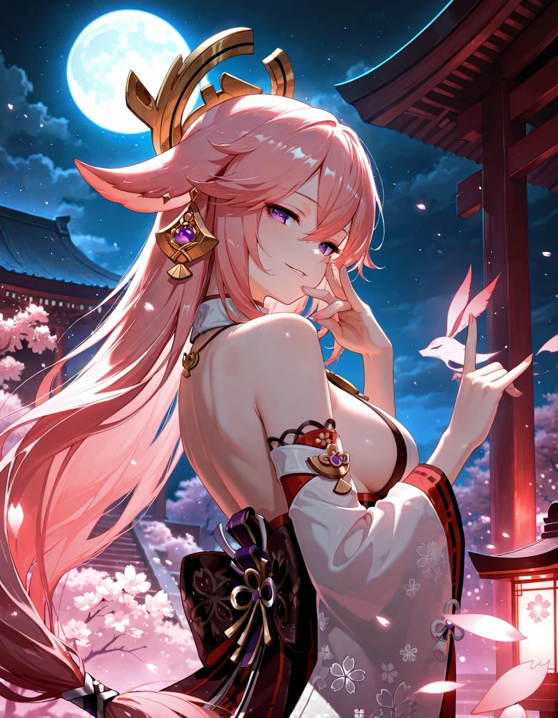 Hình hentai Yae Miko bikini vòng 1 tròn quyến rũ