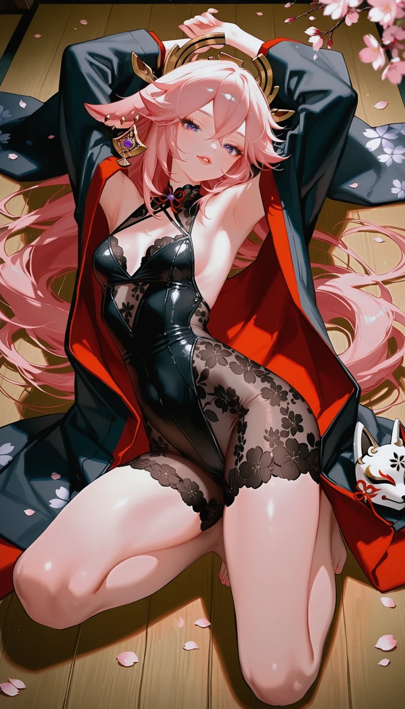 Hình hentai Yae Miko cởi đồ mông tròn nóng bỏng
