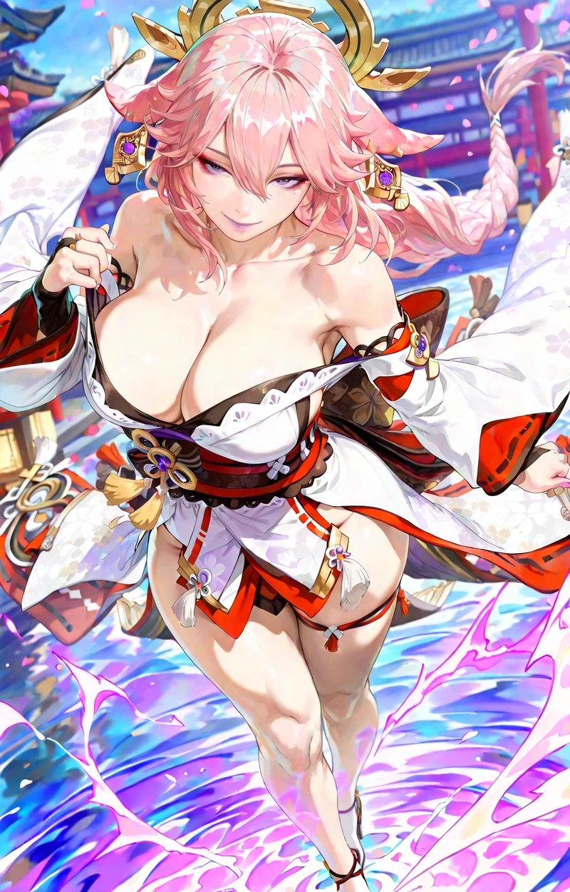 Hình hentai Yae Miko nude vòng 3 tròn đầy