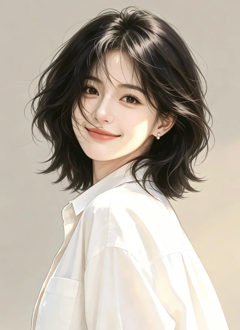 ảnh anime nữ tóc ngắn làm hình nền