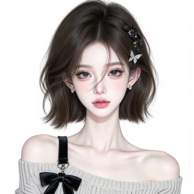 ảnh anime nữ tóc ngắn với tạo hình xinh đẹp