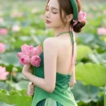 Cô gái duyên dáng diện trang phục áo yếm