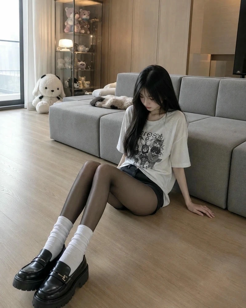 Gái xinh mặc quần tất thể hiện nét mềm mại